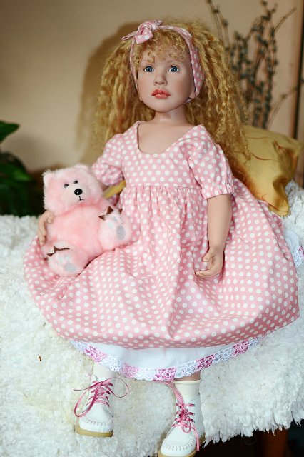 Платье в горошек. Коллекционная кукла Zwergnase, Eugenia (фото 3)