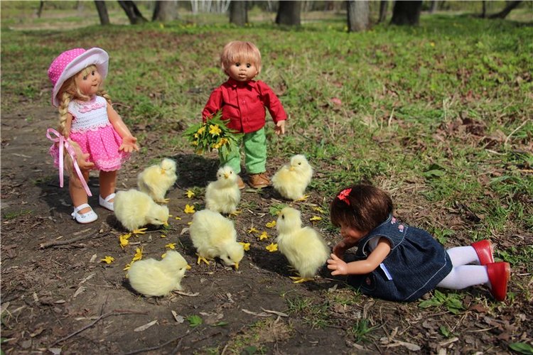 Весёлая семейка на прогулке