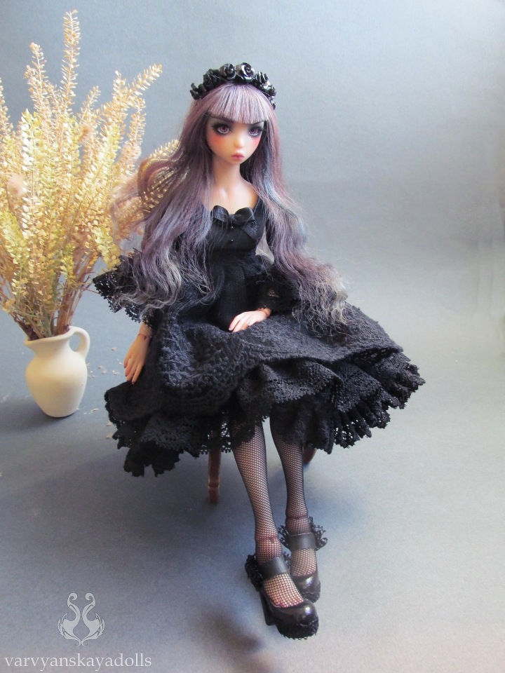 Готическая шарнирная кукла по имени Лаванда (фото 6)