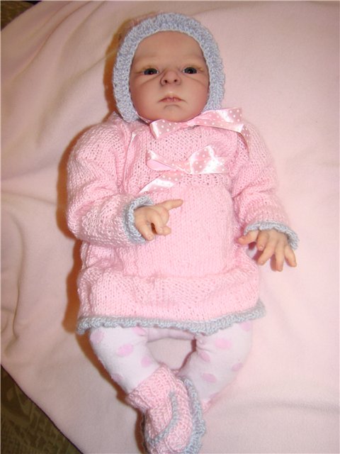 Сердечки для моей зайки.Вязанная одежда для кукол | Бэйбики Сердечки для моей зайки.Вязанная одежда для кукол