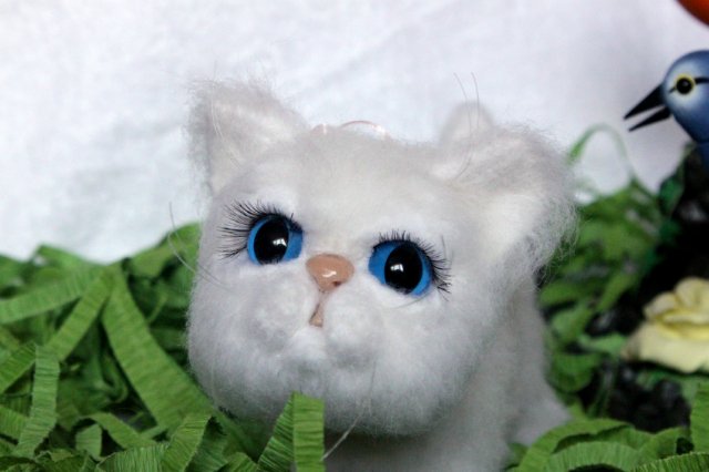 Моя кошечка валянием из шерсти готова (фото 6)