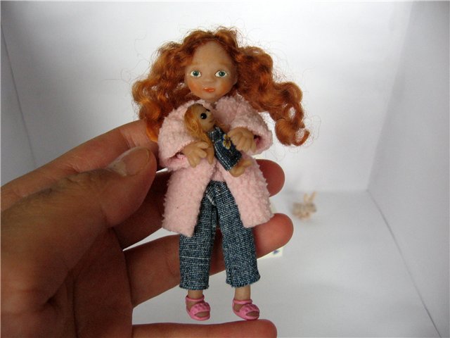 Мини кукла рыжик для кукольного дома (фото 9)