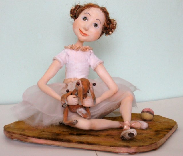 Голубая танцовщица или Магия балета. Фарфоровая коллекционная кукла от Донны Руберт