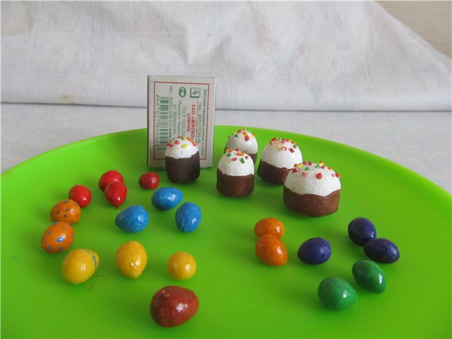 Готовимся к Светлому Христовому воскресению. Мастер класс по кукольной миниатюре - пасхальный кулич и яйца-крашенки