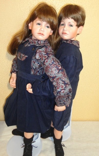 Двойняшки Джесс - брат и сестра. Фарфоровые куклы Steve Angela Clark