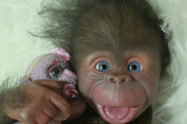 Манюня - обезьянка реборн Элины Кудрявцевой