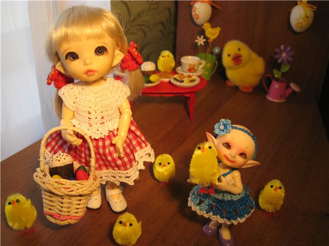 Встречаем Светлую Пасху. Куклы БЖД Пукифи Анте и Реалпуки Пупу