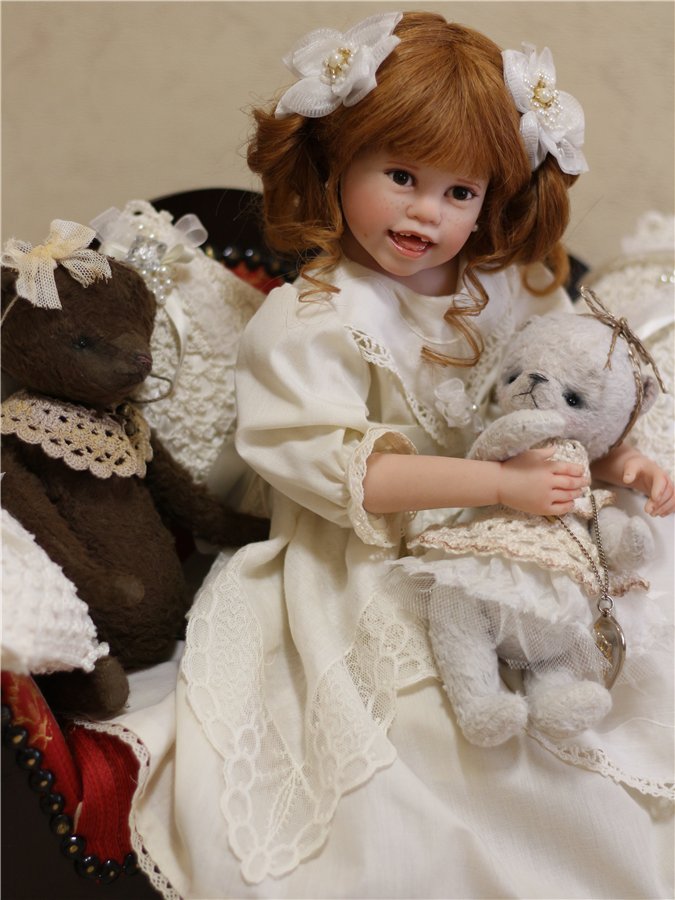 Тебя солнце улыбкой своей обласкало и наполнило жизнью и светом своим … авторская кукла Джули Фишер, Julie Fischer