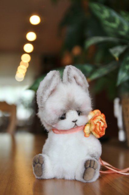 Зайка-тедди Лея, авторская игрушка ручной работы (фото 2)