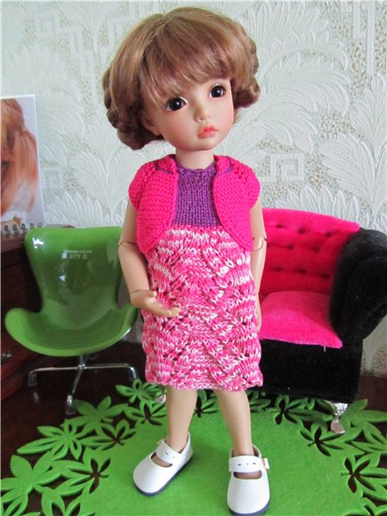 Новое вязаное платье нашего цветочка (фото 2)