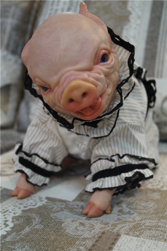 Пухля в новом образе-свинка реборн Рязановой Елены (фото 6)