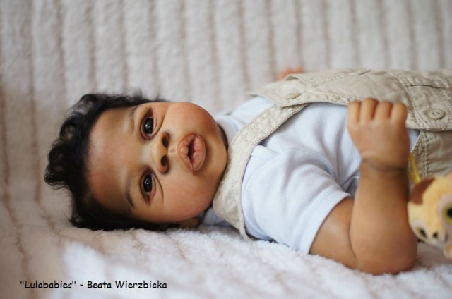 Афро-реборненочек истинный мальчишка Асриель Asriel прототип Беаты Вежбицки, Польша