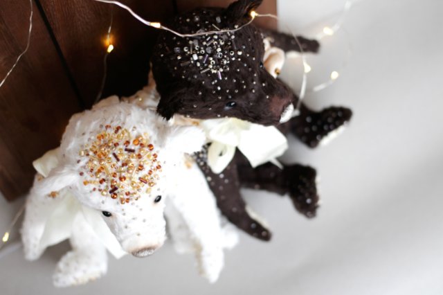 Мишки тедди День и Ночь. Авторские игрушки Татьяны Матляк