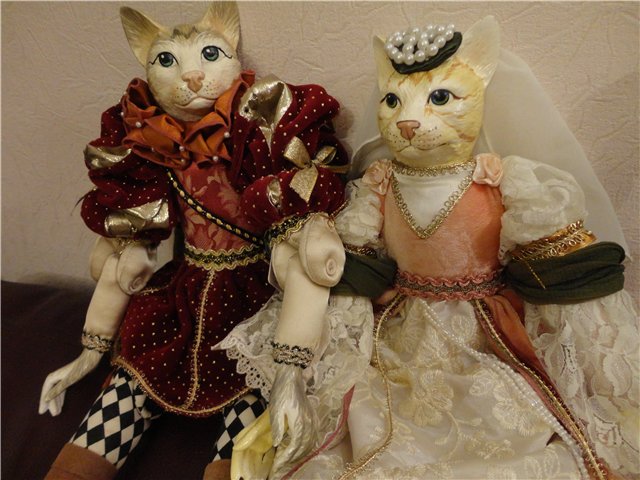 Повесть о Ромео и Джульетте. Куклы-коты коты из фарфора - Katerines collection (фото 5)