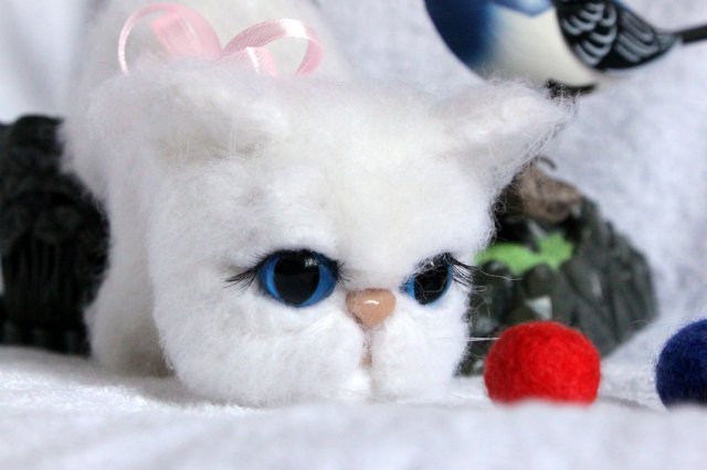 Моя кошечка валянием из шерсти готова