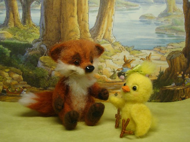 Лис нашёл себе подружку. Авторские игрушки валянием из шерсти Ольги Чернухо (фото 5)