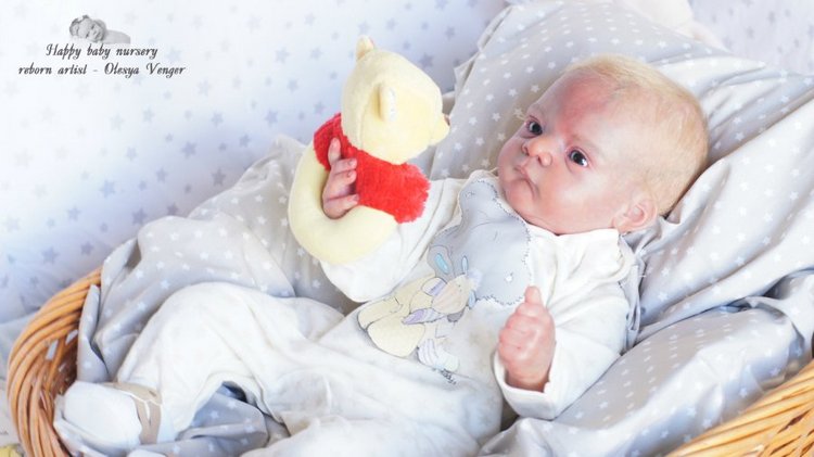 Златовласый малыш с глазами цвета незабудок. Мой Максюша, кукла реборн Олеси Венгер