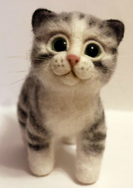 Котики моей сестры. Игрушки валянием из шерсти