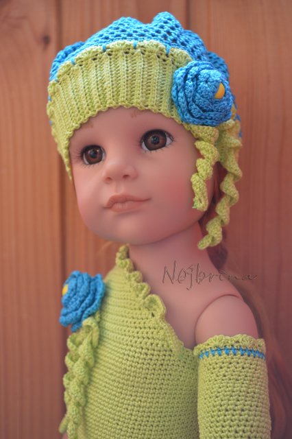 Цветочное настроение. Кукла Gotz Ханна с собачкой (фото 2)