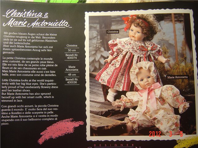 Каталог ZAPF 1993г, ч2 — Коллекционные куклы Zapf Creation (Запф): Designer Collection (фото 6)
