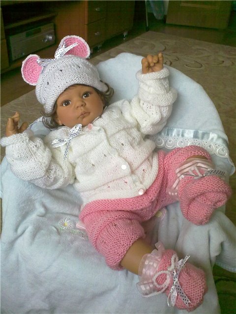 Костюм "Мышонок"- вязанная одежда для кукол (фото 3)