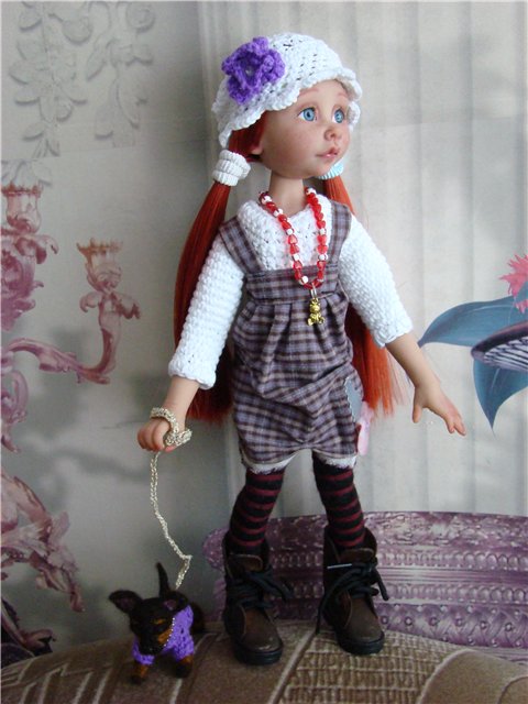 Девочка с собачкой. Авторская кукла Кондрашовой Ирины (фото 5)