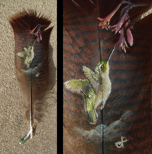 Необычная живопись. Рисунки на перьях - by Julie Thompson (Джулия Томпсон) (фото 3)