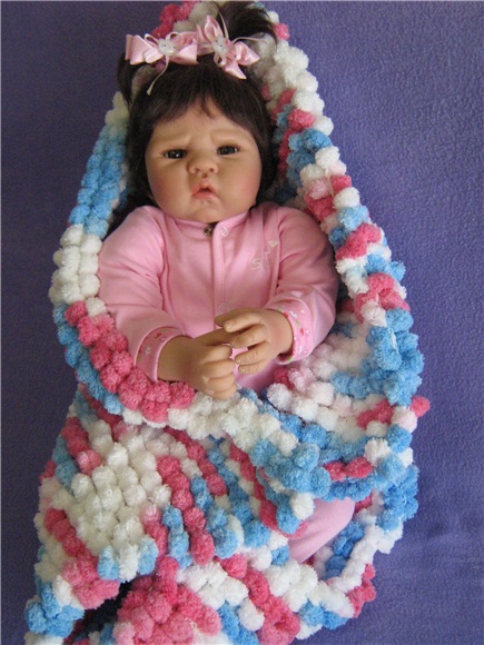 Пледик "помпончик" и куколки (фото 10)
