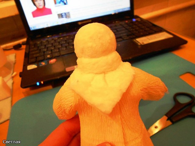 Реставрация антикварной новогодней игрушки из ваты. Снегурочка и Дед Мороз. +БОНУС, папье маше из ваты