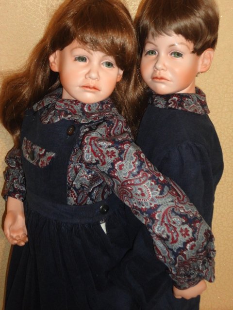 Двойняшки Джесс - брат и сестра. Фарфоровые куклы Steve Angela Clark (фото 10)