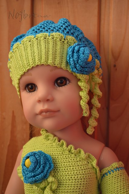 Цветочное настроение. Кукла Gotz Ханна с собачкой (фото 8)