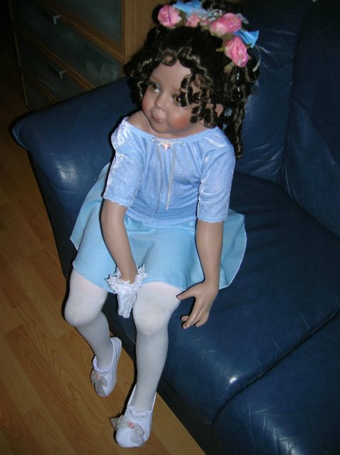 Голубая танцовщица или Магия балета. Фарфоровая коллекционная кукла от Донны Руберт