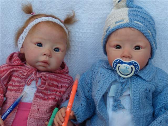 Мальчик и девочка. Куклы реборн, молд Robin скульптора Adrie Stoete (фото 4)