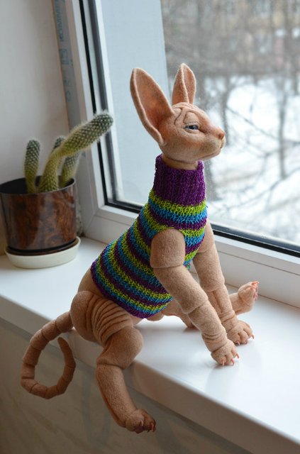 Монстрокот. Игрушка валянием из шерсти своими руками (фото 5)