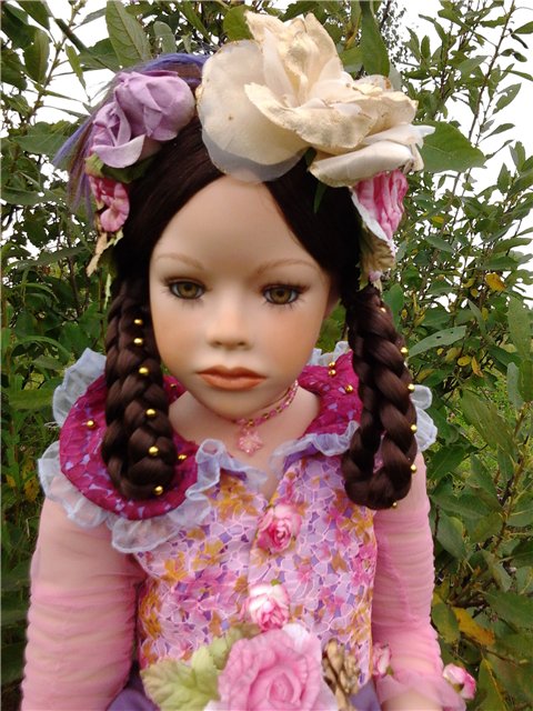 Мой экзотический цветок... Коллекционная фарфоровая кукла (фото 5)