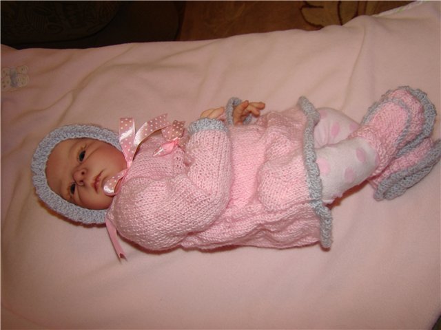 Сердечки для моей зайки.Вязанная одежда для кукол | Бэйбики Сердечки для моей зайки.Вязанная одежда для кукол