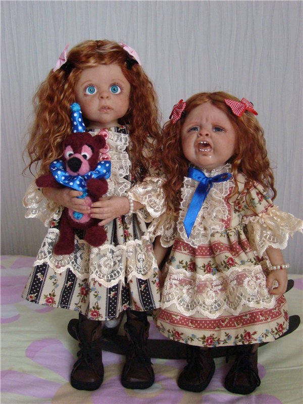 Сестренки-путешественницы. Авторские куклы Кондрашовой Ирины