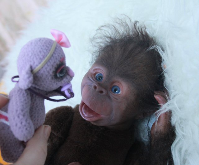 Манюня - обезьянка реборн Элины Кудрявцевой