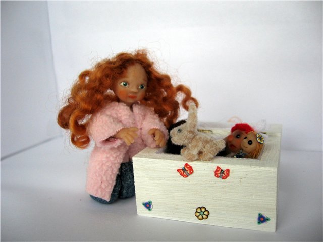 Мини кукла рыжик для кукольного дома