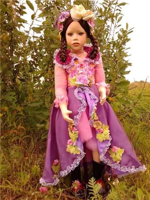 Мой экзотический цветок... Коллекционная фарфоровая кукла (фото 9)
