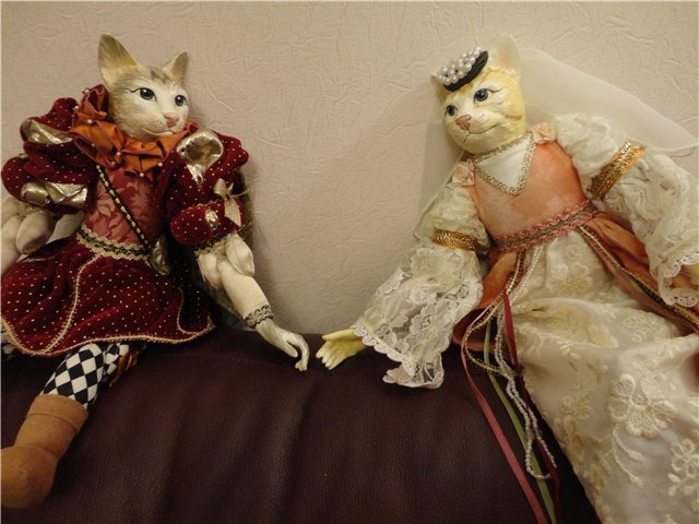 Повесть о Ромео и Джульетте. Куклы-коты коты из фарфора - Katerines collection