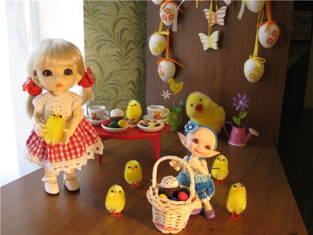 Встречаем Светлую Пасху. Куклы БЖД Пукифи Анте и Реалпуки Пупу