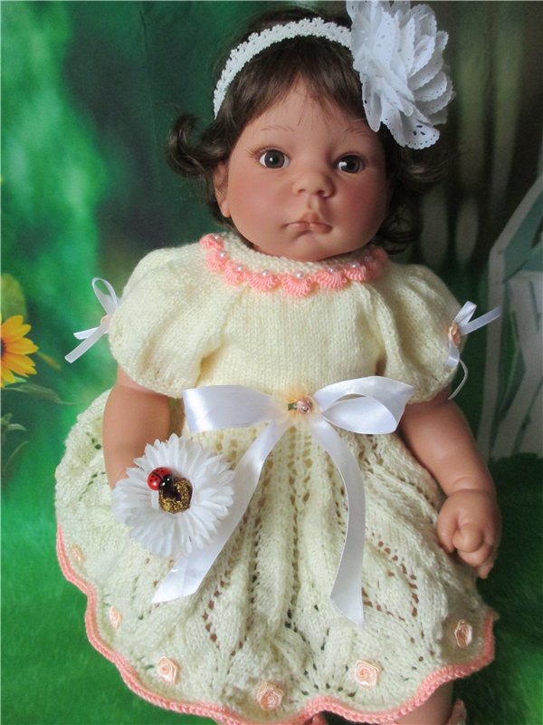 «Бутончик чайной розы»- моя новая работа ( для малышек Lee Middleton ,реборн и всеx подобныx малышек-очаровашек)