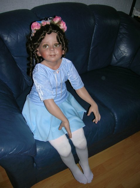 Голубая танцовщица или Магия балета. Фарфоровая коллекционная кукла от Донны Руберт