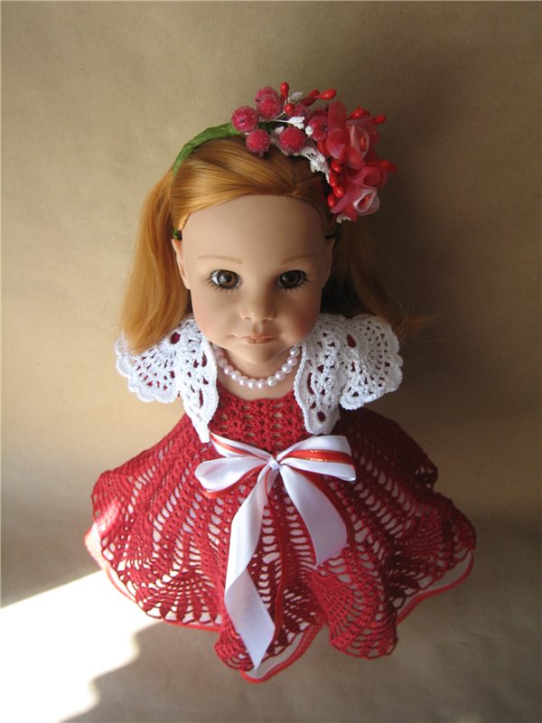 Наряд №2... вишневый) — Одежда и обувь для кукол своими руками: фото (фото 2)