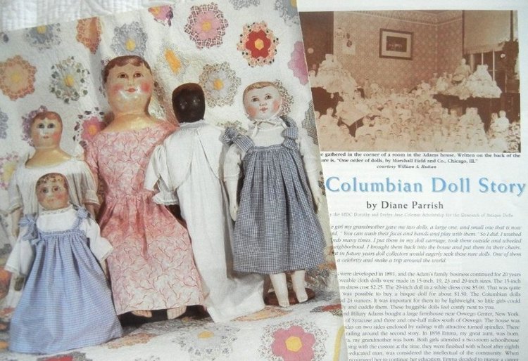 Знаменитые текстильные куклы Columbian Dolls. История 1891 года